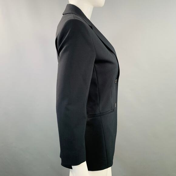 THE ROW Size 4 Schoolboy Navy Virgin Wool Blend Notch Lapel Jacket Blazer - Picture 2 of 7